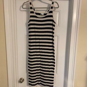 Ribbed striped tank midi dress
